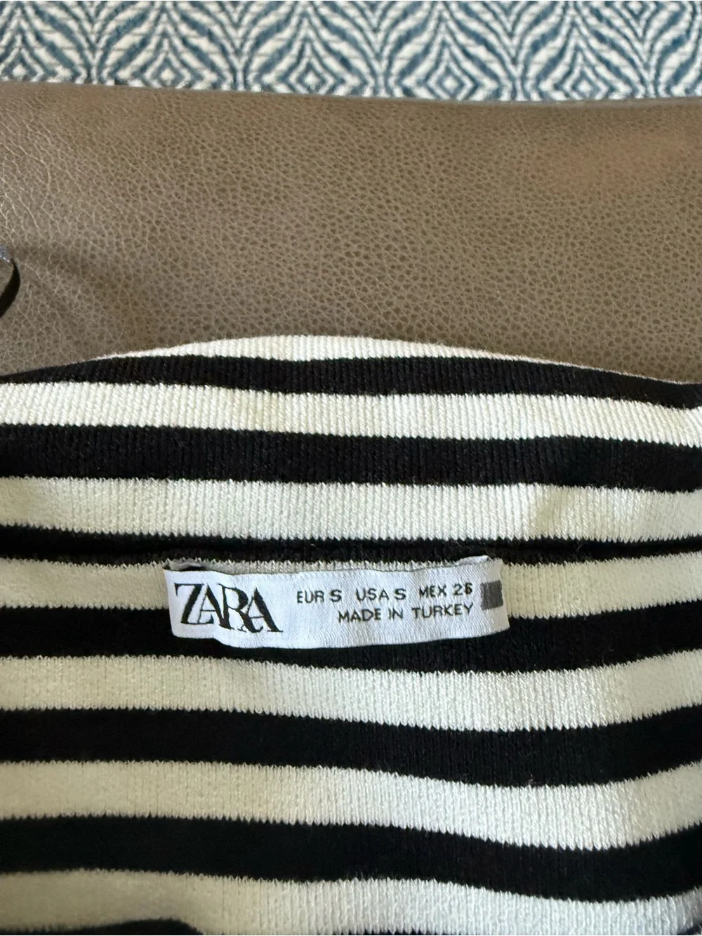 Abercrombie & Fitch Black and White Strapless Maxi Dress